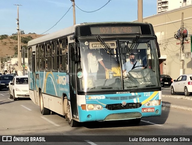 TRANSA - Transa Transporte Coletivo 728 na cidade de Três Rios, Rio de Janeiro, Brasil, por Luiz Eduardo Lopes da Silva. Número da foto: #10149298.
