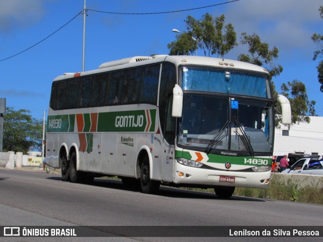 Empresa Gontijo de Transportes 14830 na cidade de Caruaru, Pernambuco, Brasil, por Lenilson da Silva Pessoa. ID da foto: 10147751.