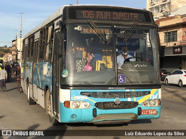 TRANSA - Transa Transporte Coletivo 734 na cidade de Três Rios, Rio de Janeiro, Brasil, por Luiz Eduardo Lopes da Silva. ID da foto: 10149335.