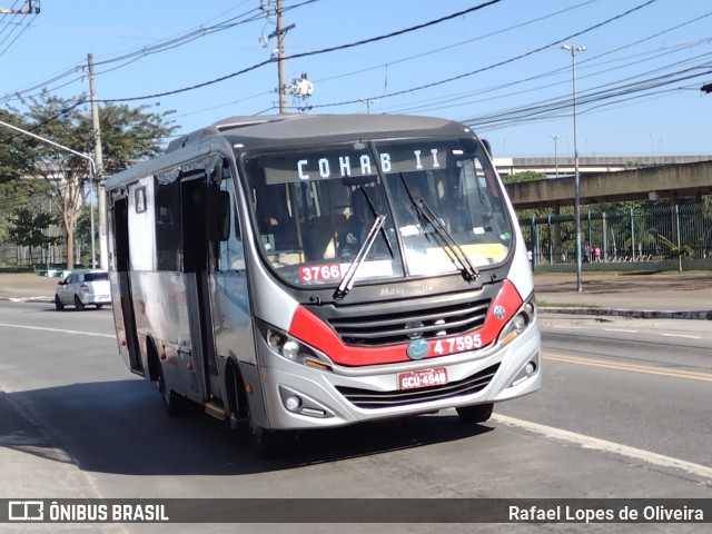 Pêssego Transportes 4 7595 na cidade de São Paulo, São Paulo, Brasil, por Rafael Lopes de Oliveira. Número da foto: #10147462.