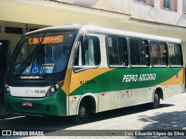 Empresa de Ônibus e Turismo Pedro Antônio RJ 126.005 na cidade de Vassouras, Rio de Janeiro, Brasil, por Luiz Eduardo Lopes da Silva. Número da foto: #10147417.