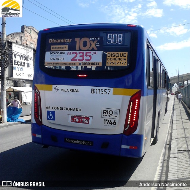 Viação Vila Real B11557 na cidade de Rio de Janeiro, Rio de Janeiro, Brasil, por Anderson Nascimento . Número da foto: #10147588.