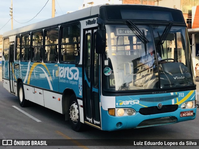TRANSA - Transa Transporte Coletivo 713 na cidade de Três Rios, Rio de Janeiro, Brasil, por Luiz Eduardo Lopes da Silva. Número da foto: #10151052.