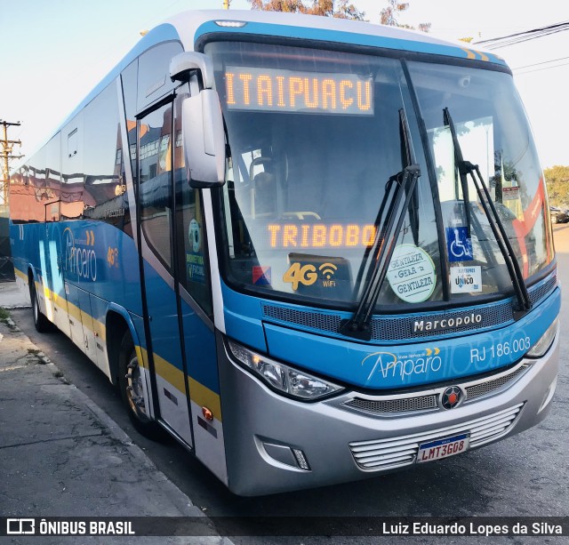 Viação Nossa Senhora do Amparo RJ 186.003 na cidade de Niterói, Rio de Janeiro, Brasil, por Luiz Eduardo Lopes da Silva. ID da foto: 10151029.