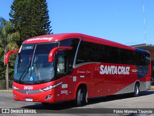 Viação Santa Cruz 29120 na cidade de Três Corações, Minas Gerais, Brasil, por Fábio Mateus Tibúrcio. ID da foto: 10150254.