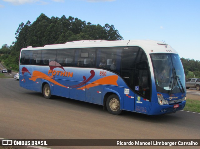 Pothin Transportes Coletivos e Turismo 850 na cidade de Rio Pardo, Rio Grande do Sul, Brasil, por Ricardo Manoel Limberger Carvalho. Número da foto: #10152242.