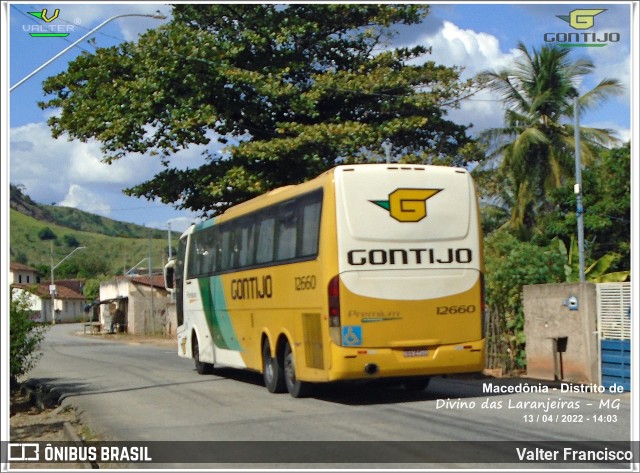 Empresa Gontijo de Transportes 12660 na cidade de Divino das Laranjeiras, Minas Gerais, Brasil, por Valter Francisco. Número da foto: #10152746.
