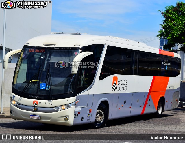 Viação Cidade do Aço RJ 174.180 na cidade de Rio de Janeiro, Rio de Janeiro, Brasil, por Victor Henrique. Número da foto: #10152811.