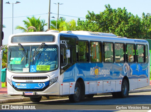 Rio Lagos Transportes SAQ.03.034 na cidade de Saquarema, Rio de Janeiro, Brasil, por Carlos Vinícios lima. ID da foto: 10150608.