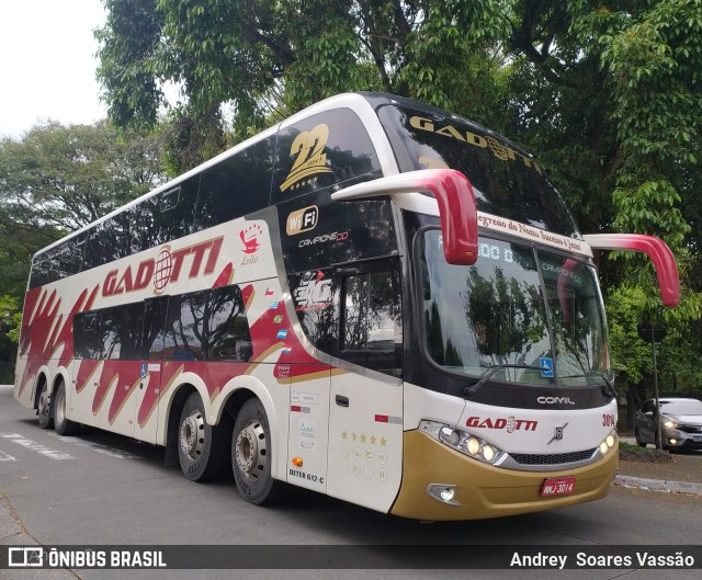 Auto Viação Gadotti 3014 na cidade de São Paulo, São Paulo, Brasil, por Andrey  Soares Vassão. ID da foto: 10154419.