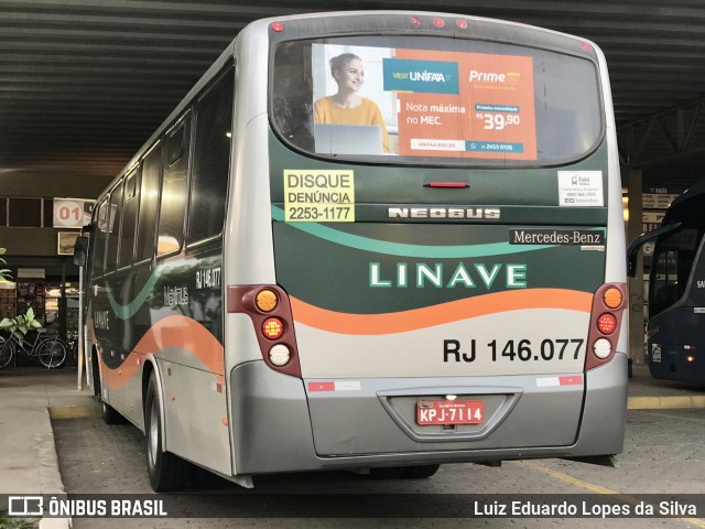 Linave Transportes RJ 146.077 na cidade de Três Rios, Rio de Janeiro, Brasil, por Luiz Eduardo Lopes da Silva. ID da foto: 10153903.