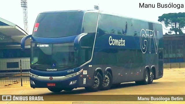 Viação Cometa 18319 na cidade de Curitiba, Paraná, Brasil, por Manu Busóloga Betim. Número da foto: #10154107.