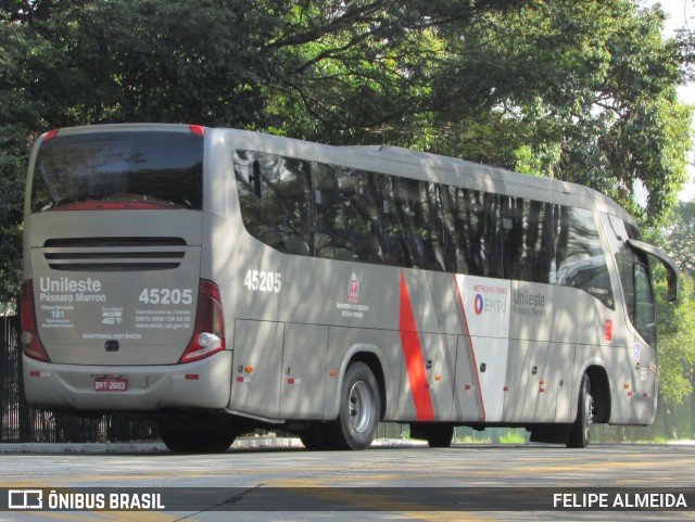 Empresa de Ônibus Pássaro Marron 45205 na cidade de São Paulo, São Paulo, Brasil, por FELIPE ALMEIDA. ID da foto: 10154682.