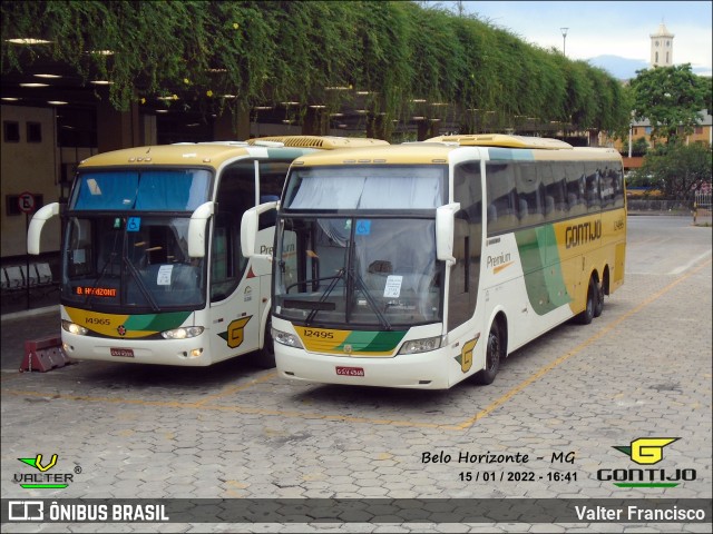 Empresa Gontijo de Transportes 12495 na cidade de Belo Horizonte, Minas Gerais, Brasil, por Valter Francisco. ID da foto: 10156958.