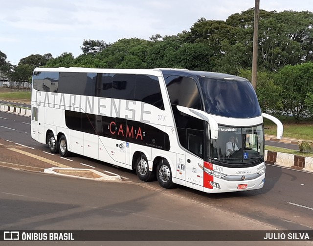 Auto Viação Catarinense 3701 na cidade de Foz do Iguaçu, Paraná, Brasil, por JULIO SILVA. ID da foto: 10159707.