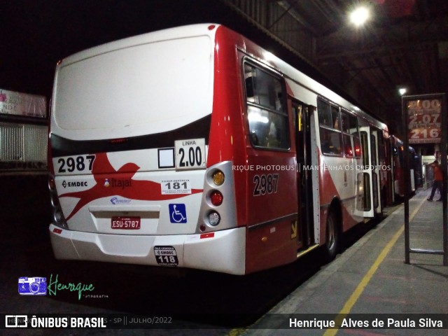 Itajaí Transportes Coletivos 2987 na cidade de Campinas, São Paulo, Brasil, por Henrique Alves de Paula Silva. Número da foto: #10159970.