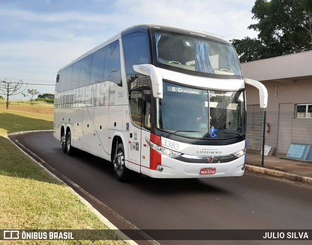 Auto Viação Catarinense 3383 na cidade de Foz do Iguaçu, Paraná, Brasil, por JULIO SILVA. ID da foto: 10159699.