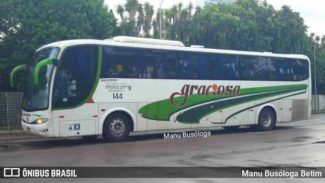 Viação Graciosa 144 na cidade de Curitiba, Paraná, Brasil, por Manu Busóloga Betim. ID da foto: 10160279.