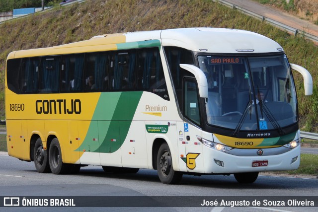 Empresa Gontijo de Transportes 18690 na cidade de Barra do Piraí, Rio de Janeiro, Brasil, por José Augusto de Souza Oliveira. ID da foto: 10161791.