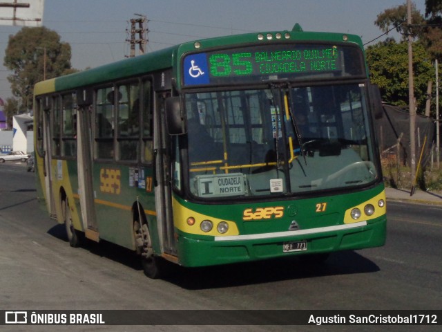 SAES - Sociedad Anonima Expreso Sudoeste 27 na cidade de Quilmes, Quilmes, Buenos Aires, Argentina, por Agustin SanCristobal1712. Número da foto: #10163852.