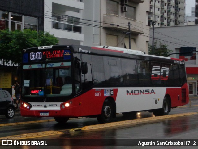 MONSA - Microomnibus Norte 6517 na cidade de Ciudad Autónoma de Buenos Aires, Argentina, por Agustin SanCristobal1712. ID da foto: 10163841.