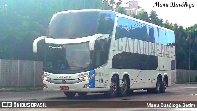 Auto Viação Catarinense 3515 na cidade de Curitiba, Paraná, Brasil, por Manu Busóloga Betim. ID da foto: 10163035.