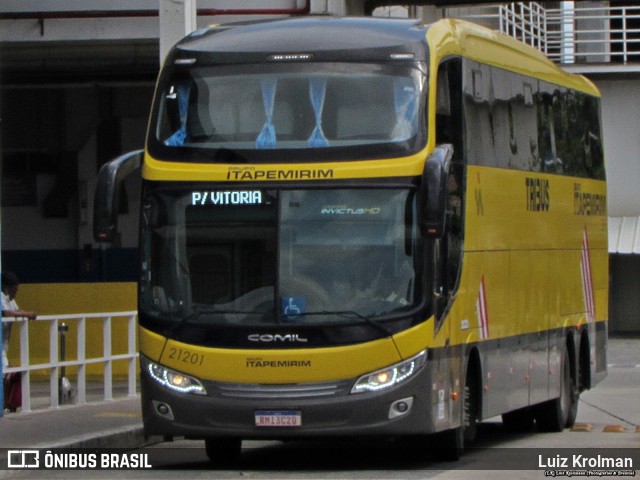 Viação Itapemirim 21201 na cidade de Rio de Janeiro, Rio de Janeiro, Brasil, por Luiz Krolman. Número da foto: #10162659.