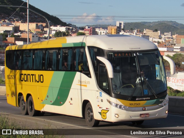 Empresa Gontijo de Transportes 18250 na cidade de Caruaru, Pernambuco, Brasil, por Lenilson da Silva Pessoa. ID da foto: 10163851.