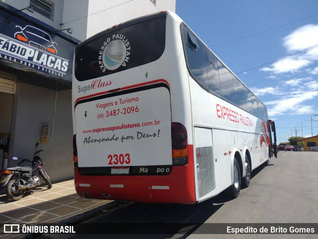 Expresso Paulistana 2303 na cidade de Paulicéia, São Paulo, Brasil, por Espedito de Brito Gomes. ID da foto: 10163347.