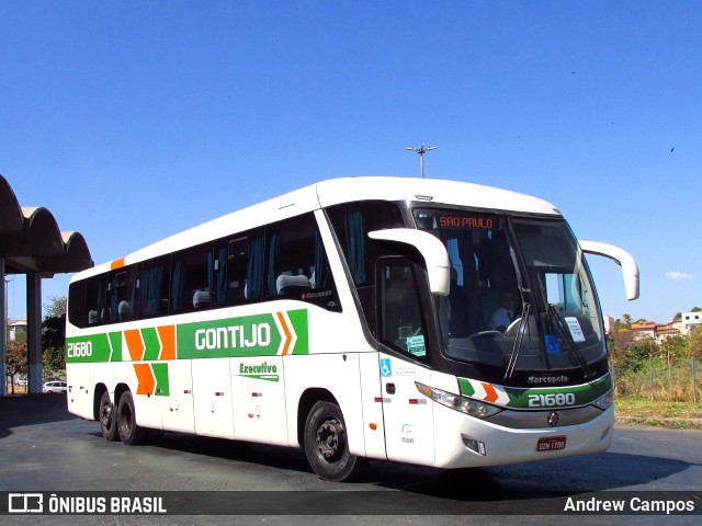 Empresa Gontijo de Transportes 21680 na cidade de Montes Claros, Minas Gerais, Brasil, por Andrew Campos. ID da foto: 10266652.