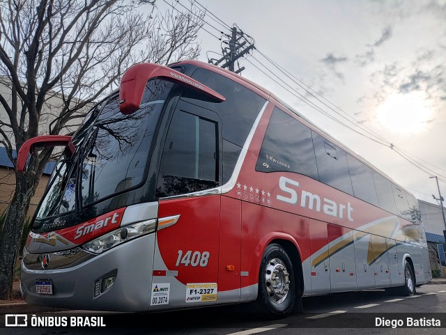Viação Smart Transporte e Turismo 1408 na cidade de São Paulo, São Paulo, Brasil, por Diego Batista. Número da foto: #10266002.