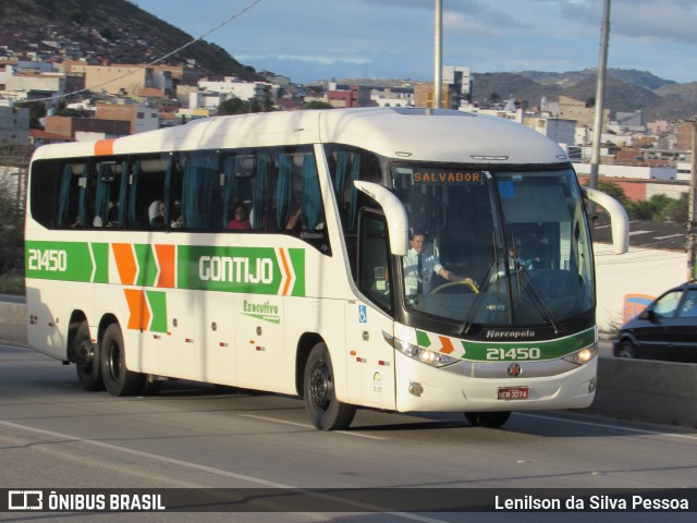 Empresa Gontijo de Transportes 21450 na cidade de Caruaru, Pernambuco, Brasil, por Lenilson da Silva Pessoa. ID da foto: 10264958.