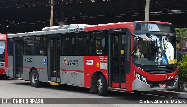 Express Transportes Urbanos Ltda 4 8253 na cidade de São Paulo, São Paulo, Brasil, por Carlos Alberto Matias. ID da foto: 10265655.