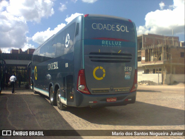 Viação Cidade Sol 8510 na cidade de Baixa Grande, Bahia, Brasil, por Mario dos Santos Nogueira Junior. ID da foto: 10268916.