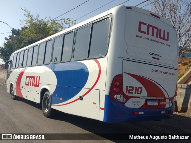 CMW Transportes 1210 na cidade de Bragança Paulista, São Paulo, Brasil, por Matheus Augusto Balthazar. ID da foto: 10268682.