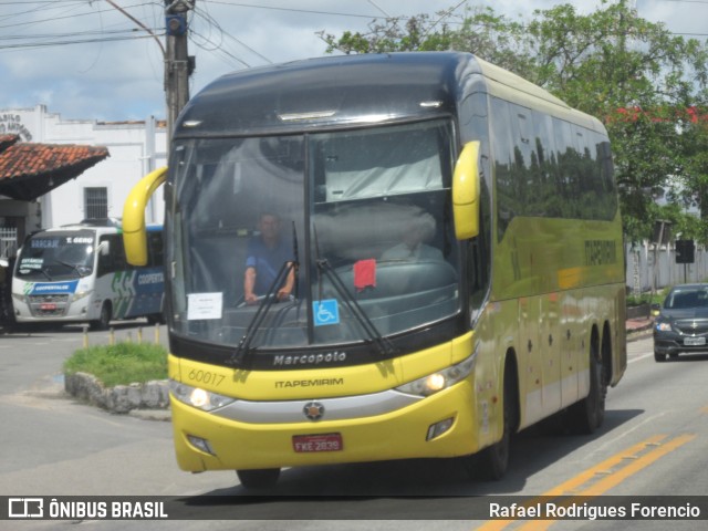 Viação Itapemirim 60017 na cidade de Estância, Sergipe, Brasil, por Rafael Rodrigues Forencio. ID da foto: 10270164.