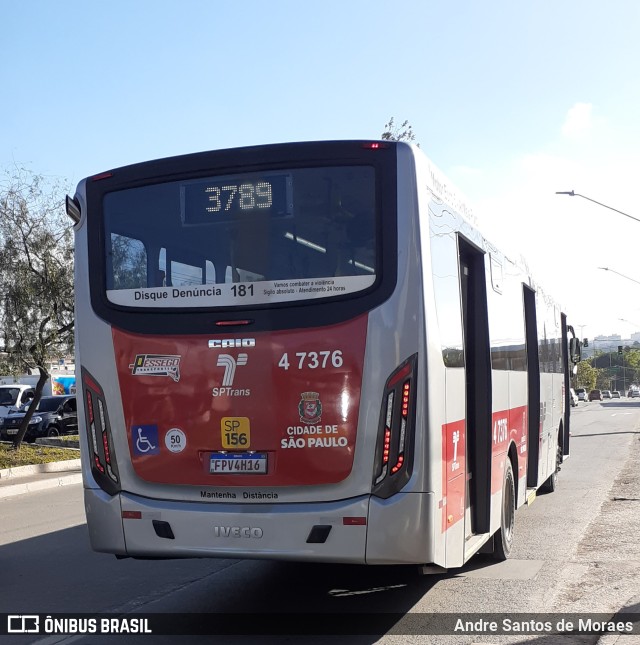 Pêssego Transportes 4 7376 na cidade de São Paulo, São Paulo, Brasil, por Andre Santos de Moraes. ID da foto: 10271758.