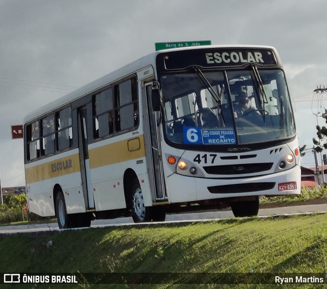 Ouro Negro Transportes e Turismo 417 na cidade de Rio das Ostras, Rio de Janeiro, Brasil, por Ryan Martins. ID da foto: 10271427.