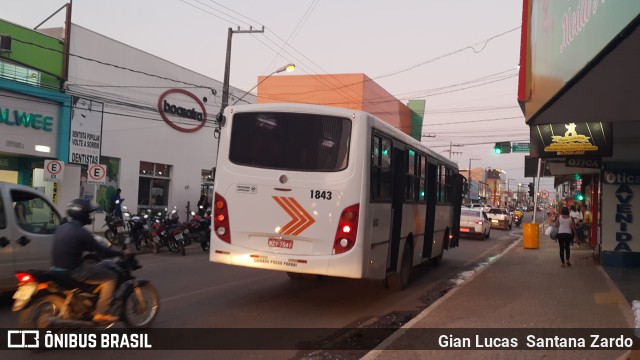 Transvida Transporte Coletivo 1843 na cidade de Ji-Paraná, Rondônia, Brasil, por Gian Lucas  Santana Zardo. ID da foto: 10269834.