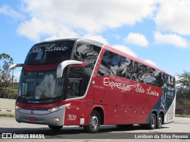 Expresso São Luiz 7820 na cidade de Caruaru, Pernambuco, Brasil, por Lenilson da Silva Pessoa. Número da foto: #10270448.