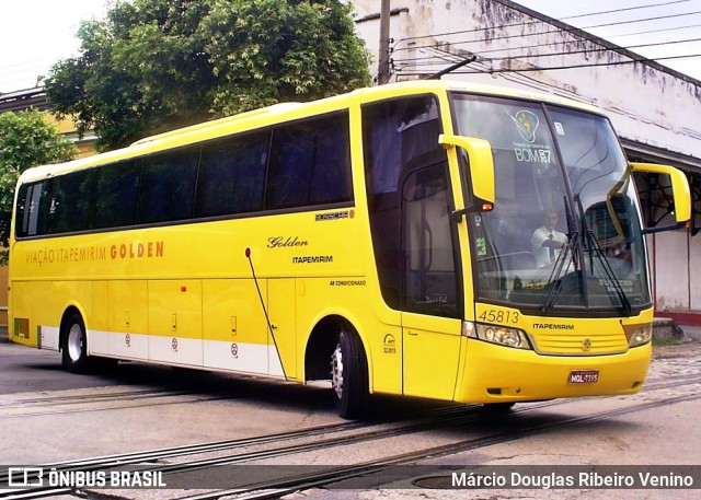 Viação Itapemirim 45813 na cidade de Rio de Janeiro, Rio de Janeiro, Brasil, por Márcio Douglas Ribeiro Venino. ID da foto: 10275037.