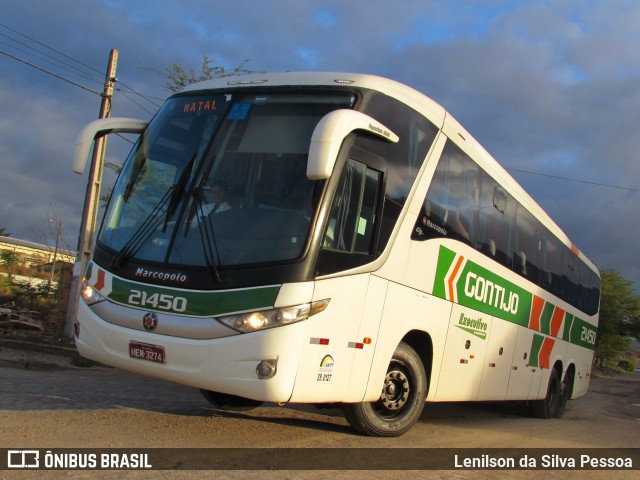 Empresa Gontijo de Transportes 21450 na cidade de Caruaru, Pernambuco, Brasil, por Lenilson da Silva Pessoa. ID da foto: 10274015.