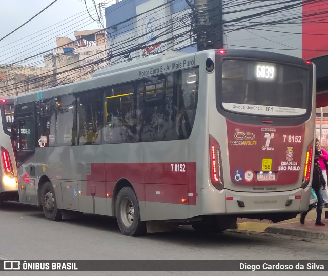 Transwolff Transportes e Turismo 7 8152 na cidade de São Paulo, São Paulo, Brasil, por Diego Cardoso da Silva. Número da foto: #10276142.
