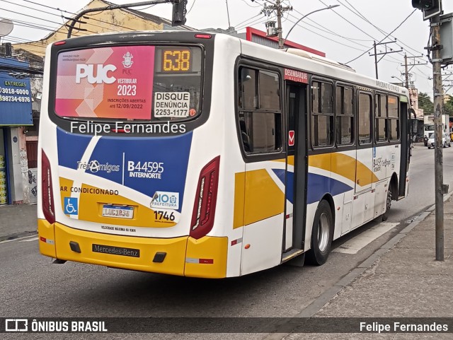 Auto Viação Três Amigos B44595 na cidade de Rio de Janeiro, Rio de Janeiro, Brasil, por Felipe Fernandes. Número da foto: #10278849.