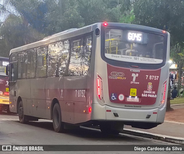 Transwolff Transportes e Turismo 7 8757 na cidade de São Paulo, São Paulo, Brasil, por Diego Cardoso da Silva. Número da foto: #10276254.