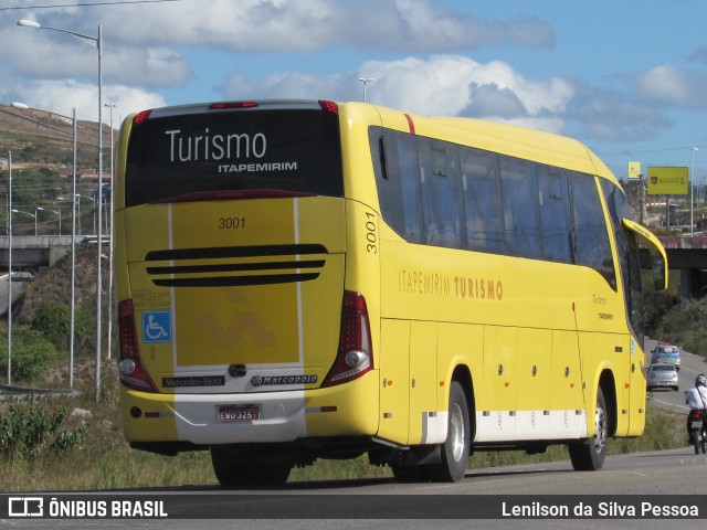 Viação Itapemirim 3001 na cidade de Caruaru, Pernambuco, Brasil, por Lenilson da Silva Pessoa. ID da foto: 10276927.