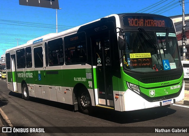 Viação Vera Cruz RJ 205.081 na cidade de Rio de Janeiro, Rio de Janeiro, Brasil, por Nathan Gabriel. ID da foto: 10278446.