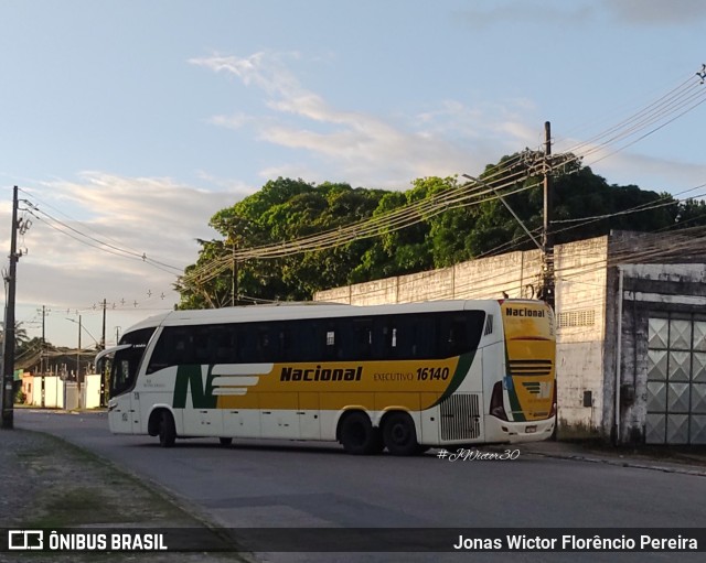 Viação Nacional 16140 na cidade de Recife, Pernambuco, Brasil, por Jonas Wictor Florêncio Pereira. ID da foto: 10279947.