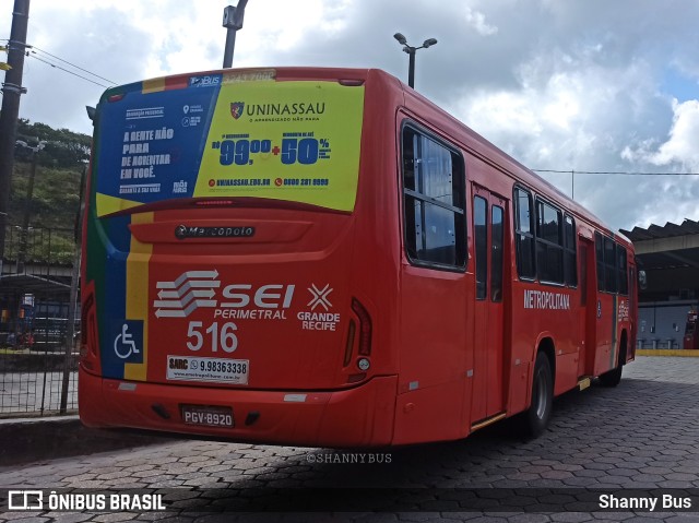 Empresa Metropolitana 516 na cidade de Paulista, Pernambuco, Brasil, por Shanny Bus. Número da foto: #10280183.