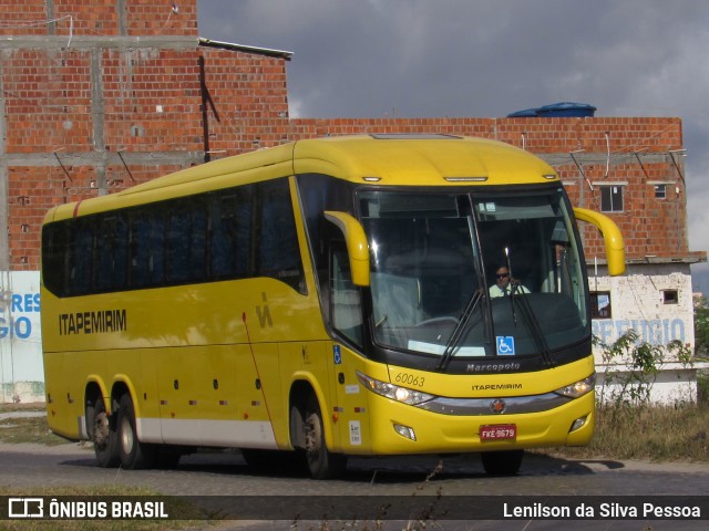 Viação Itapemirim 60063 na cidade de Caruaru, Pernambuco, Brasil, por Lenilson da Silva Pessoa. ID da foto: 10280298.